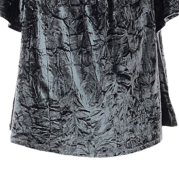 ๐บ Knox Rose Gray Crushed Velvet Top NWT Off The Shoulder Boho Oversized Size S - Picture 6 of 9